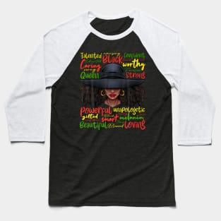 African Black History African American Ladies Juneteenth Baseball T-Shirt